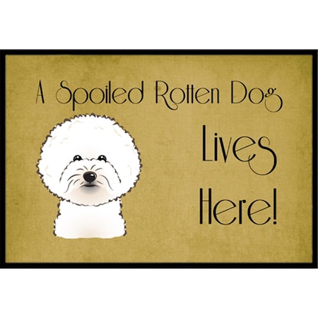 Carolines Treasures Bichon Frise Spoiled Dog Lives Here Indoor and Outdoor Mat- 18 x 27 in. BB1465MAT
